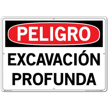 Vestil Aluminum Sign, 14-1/2" Height, 20-1/2" Width, Aluminum, Rectangle, Spanish SI-D-32-E-AL-080-S